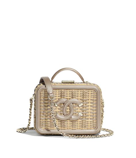 chanel small vanity case rattan|Chanel Vanity Cases .